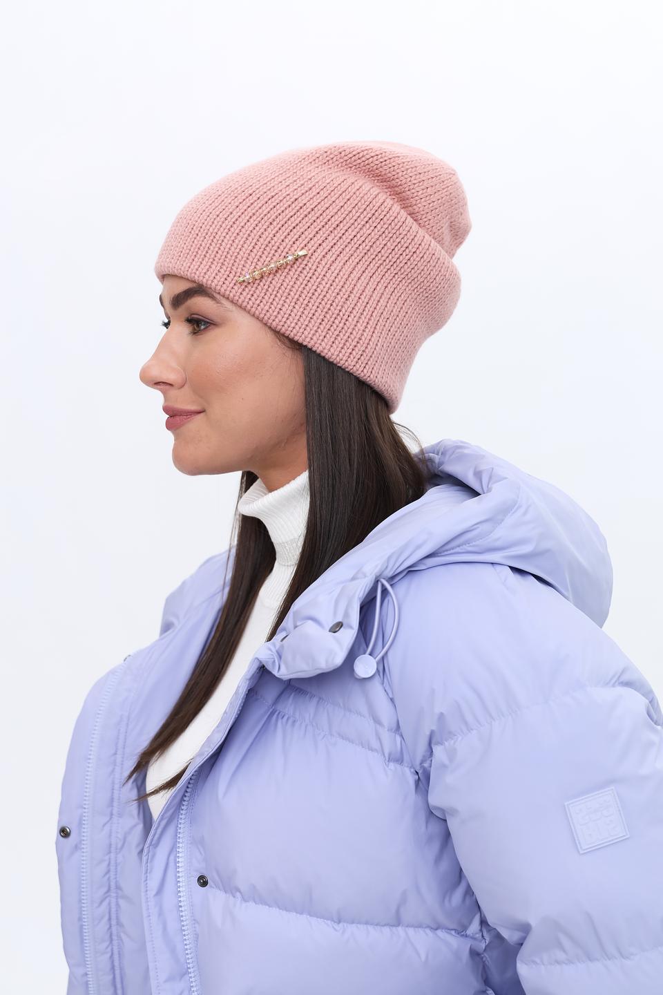 Шапка Adel вязаная розовая
