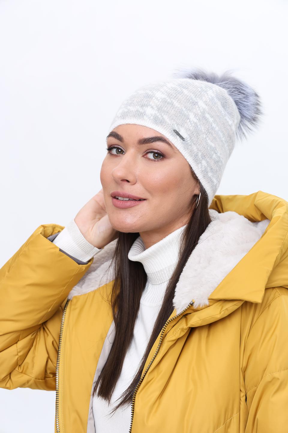 Шапка Marhatter с помпоном серая