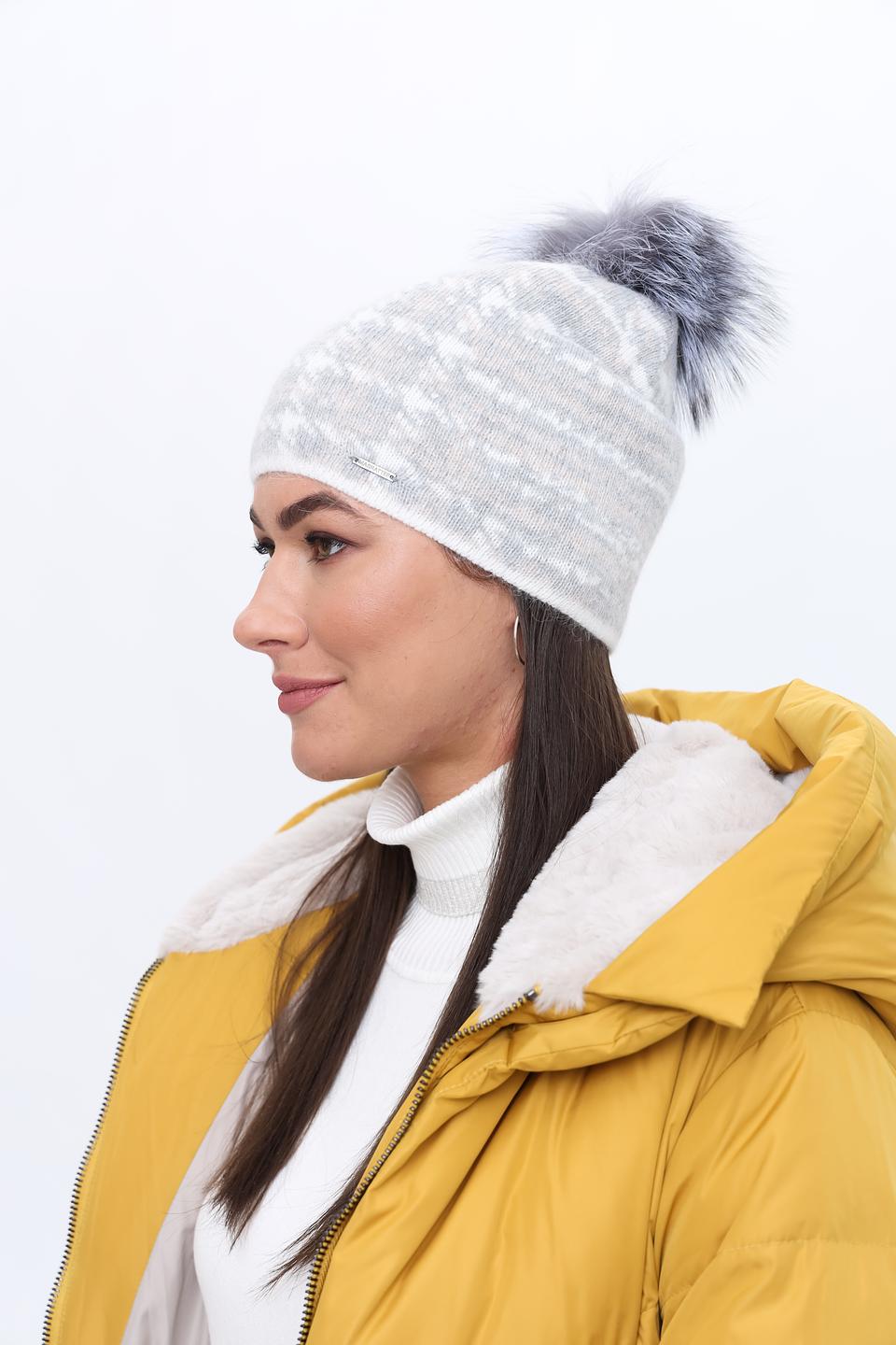 Шапка Marhatter с помпоном серая