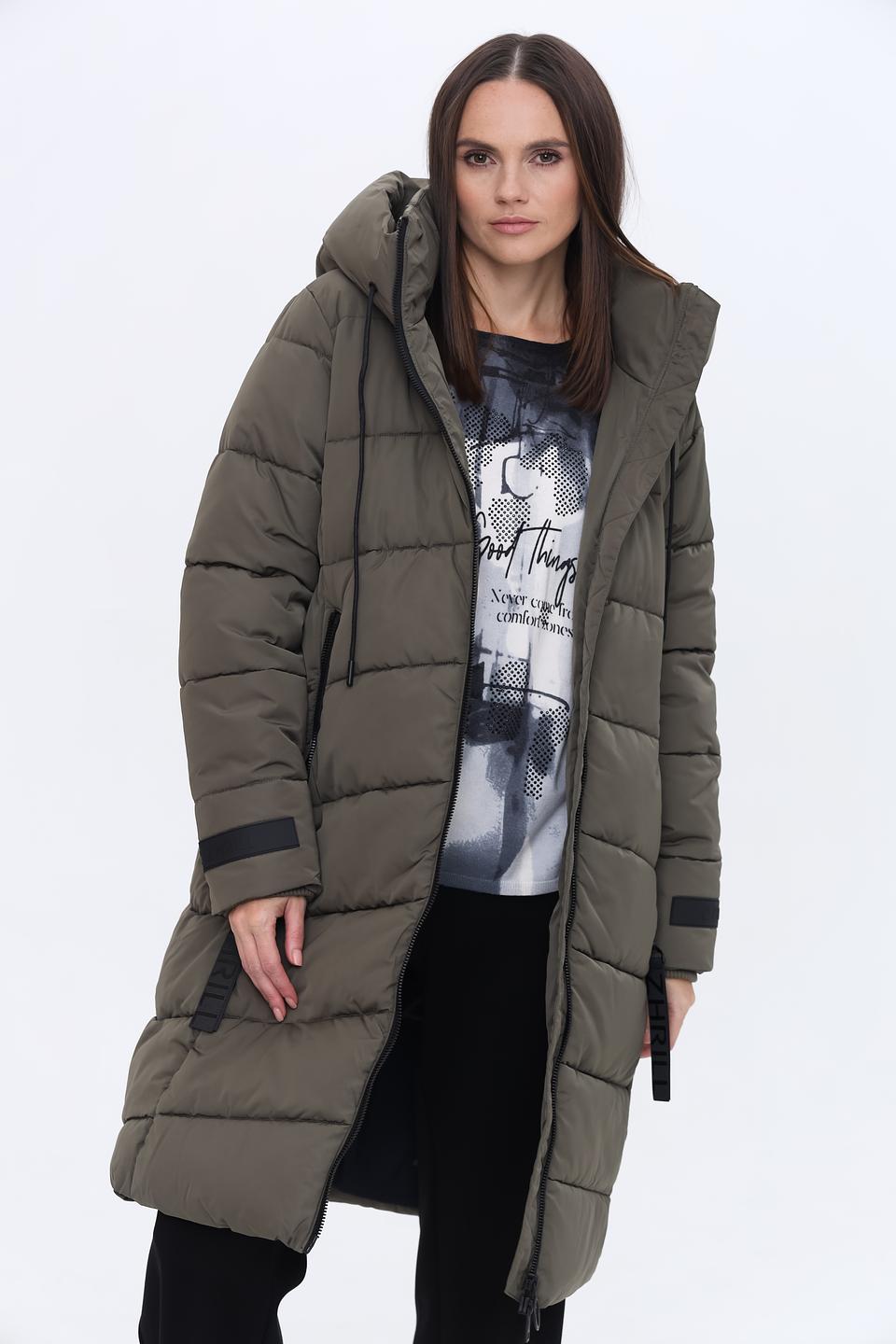 Пальто Zhrill стеганое хаки