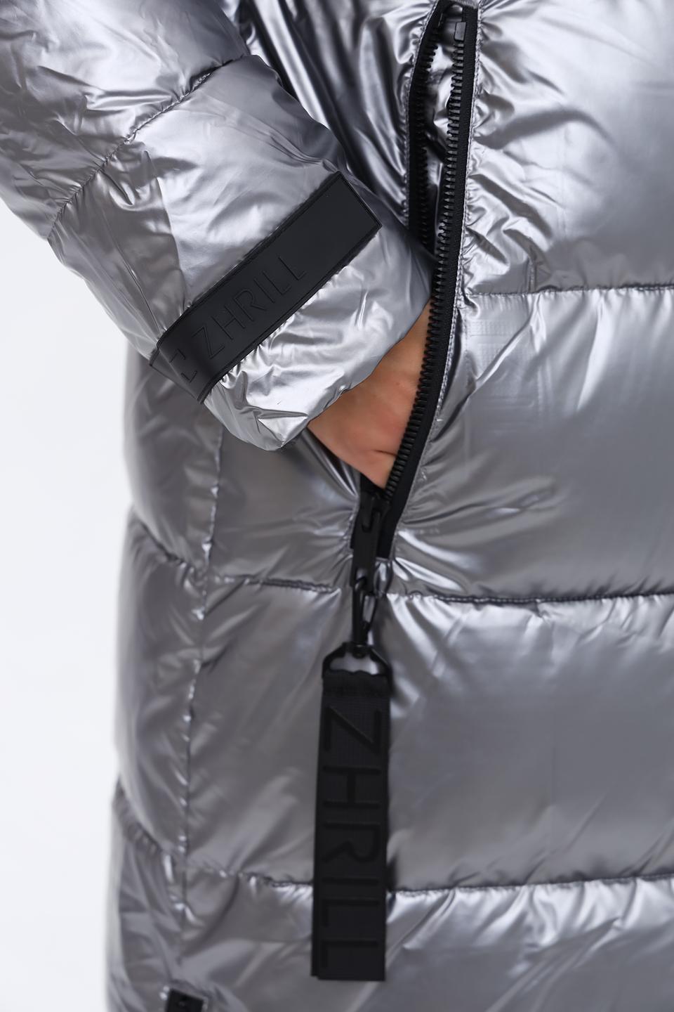 Пальто Zhrill серебристое стеганое