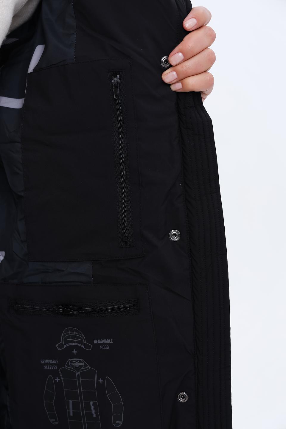 Пальто Zhrill чёрное стеганое