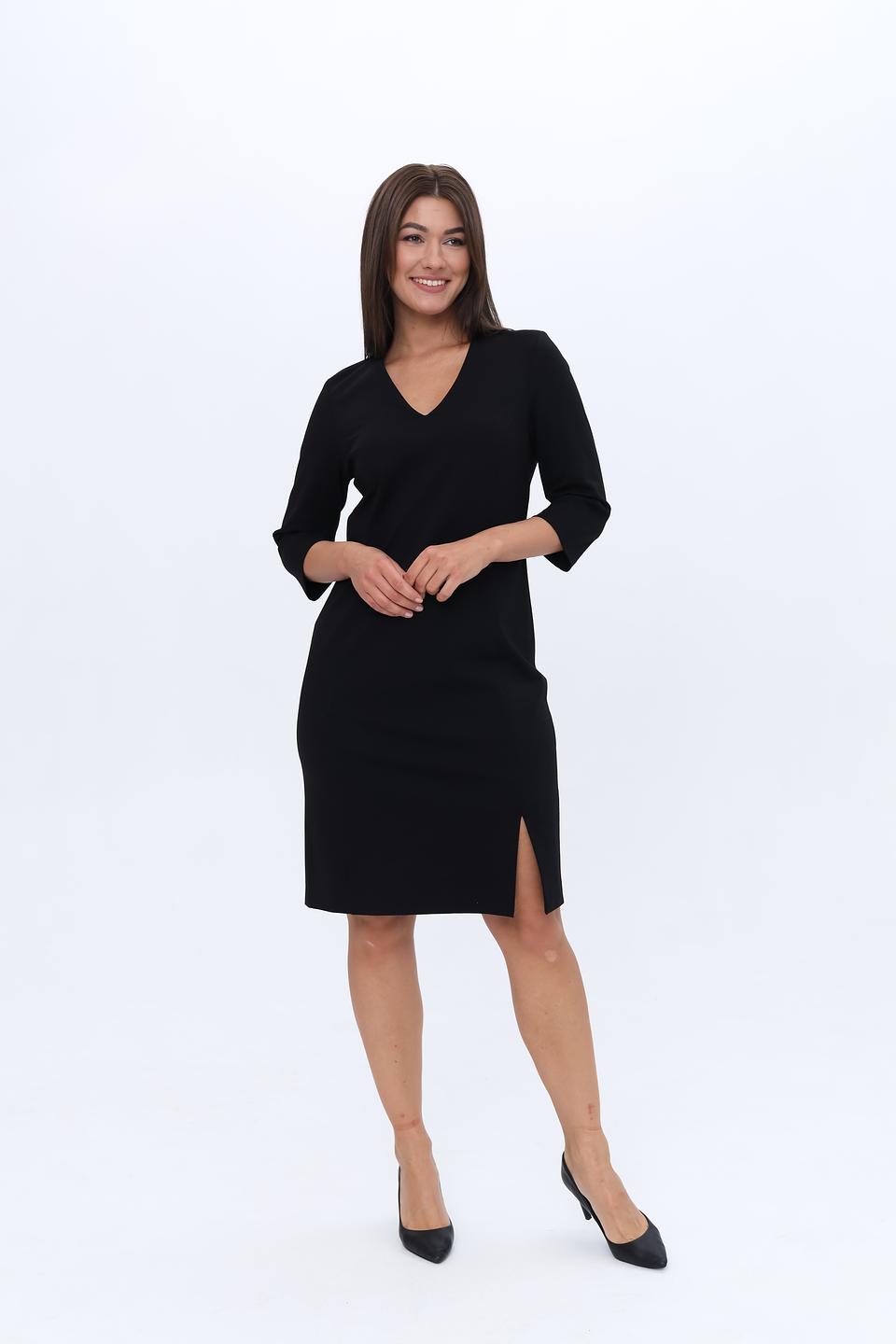 Платье Marc Aurel чёрное с V-образным вырезом