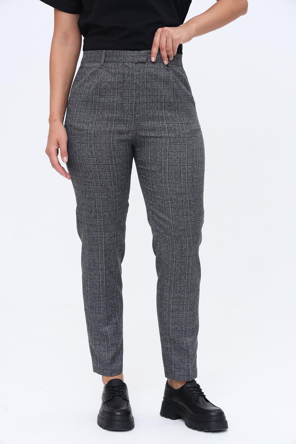 Брюки UNQ в клетку серые