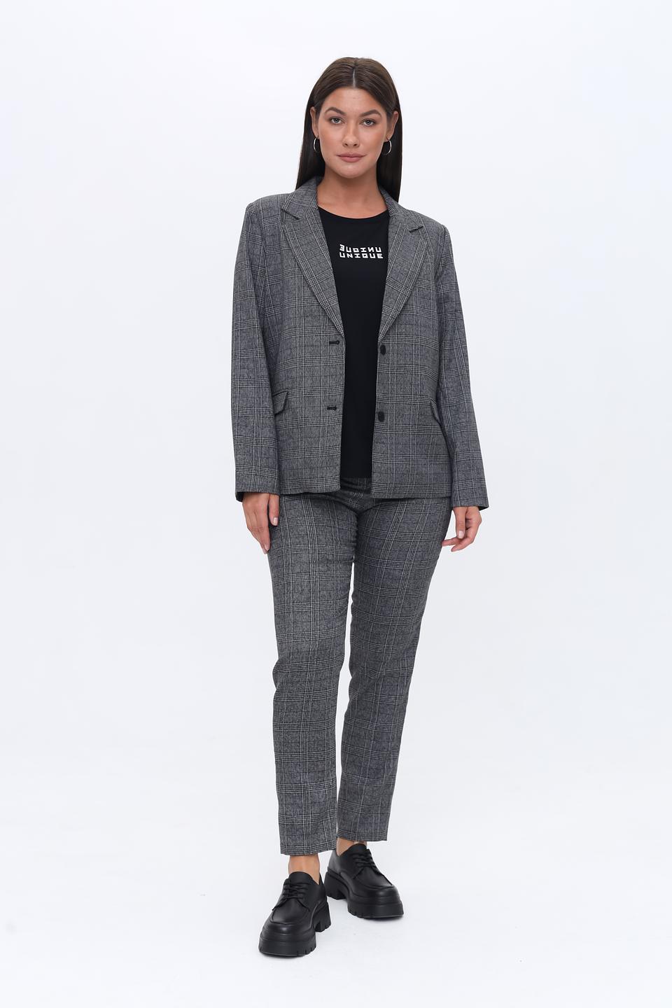 Брюки UNQ в клетку серые