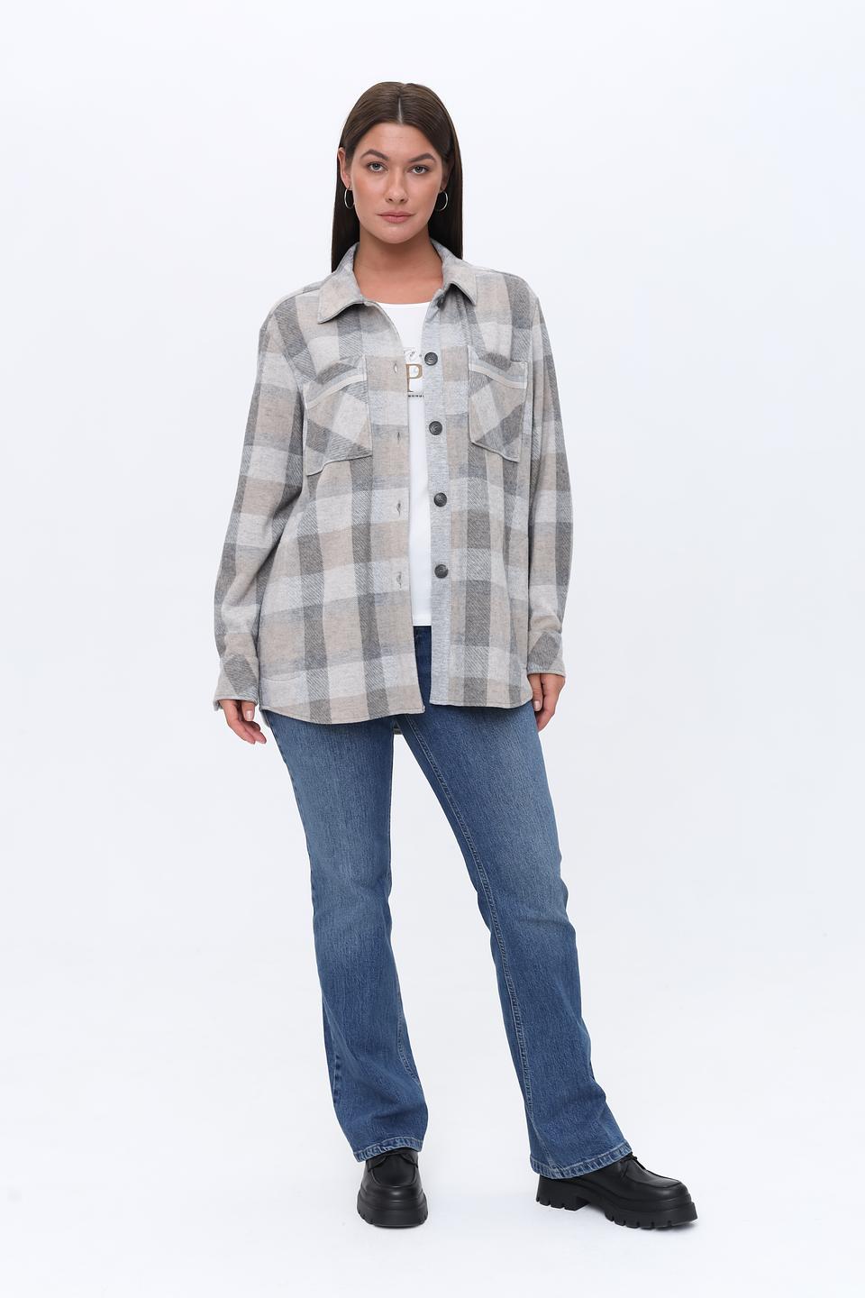 Рубашка SE Stenau в клетку бежевая