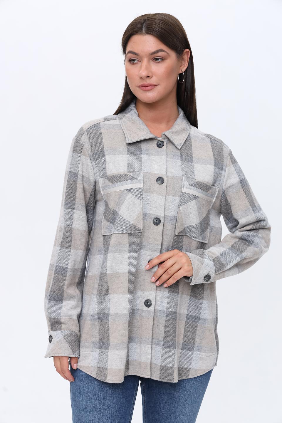 Рубашка SE Stenau в клетку бежевая