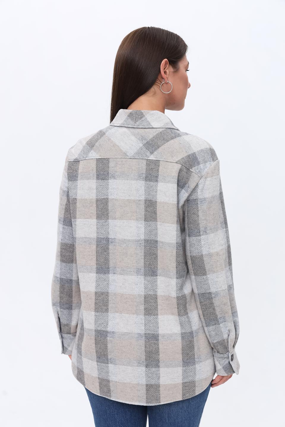 Рубашка SE Stenau в клетку бежевая