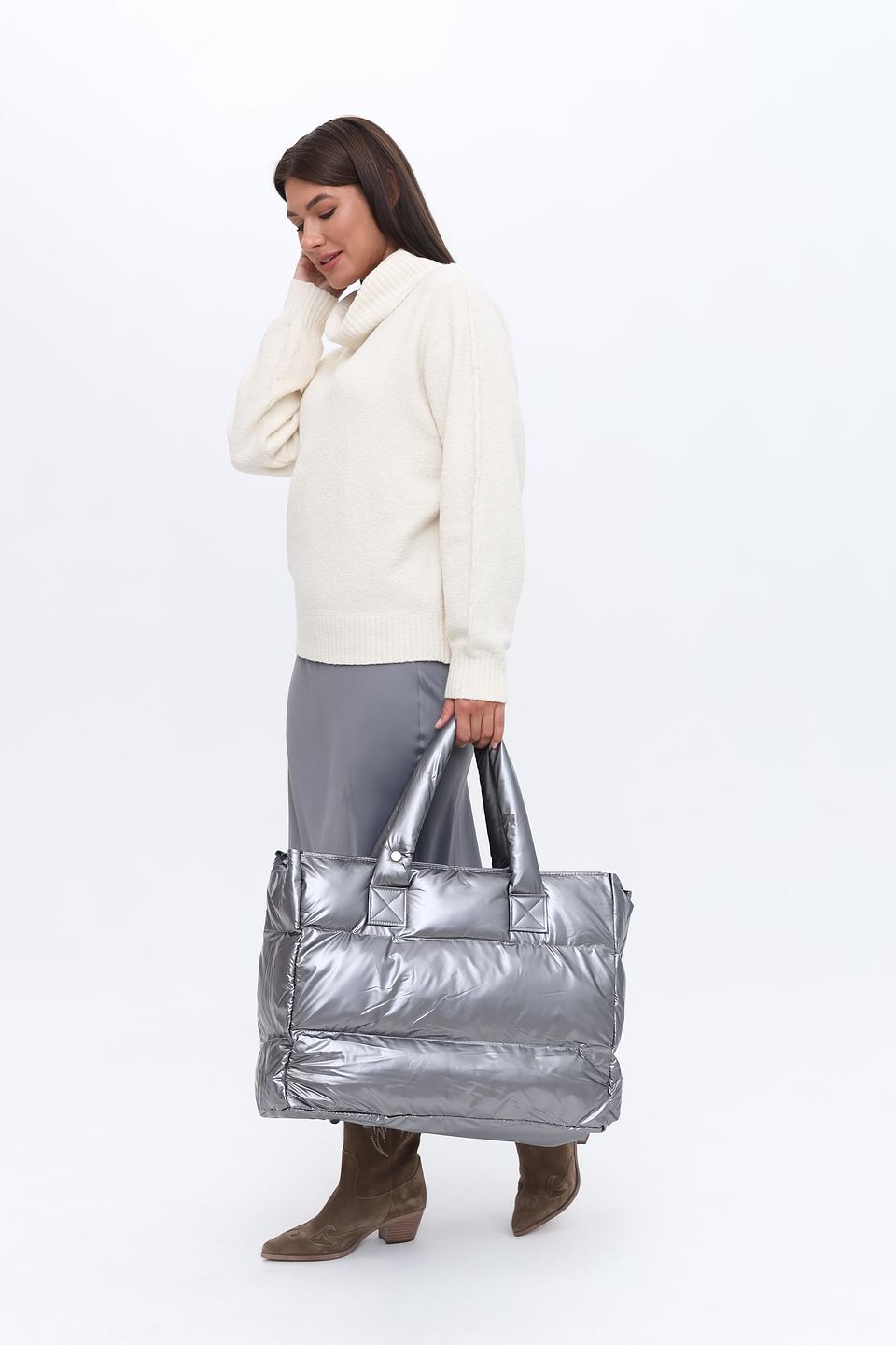 Сумка Zhrill стеганая серебристая