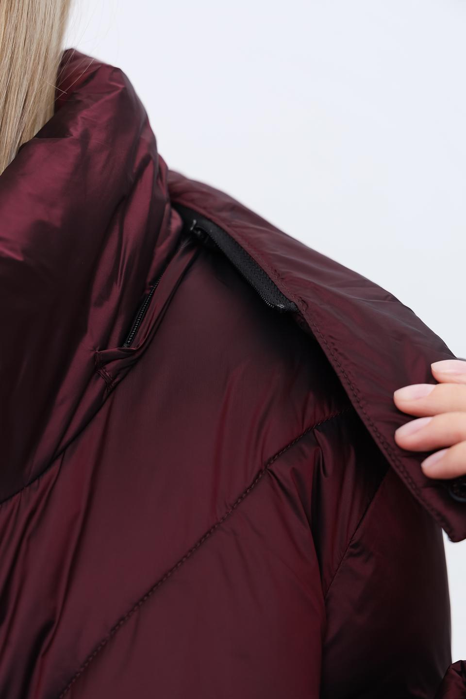 Пальто Olsen стеганое бордовое