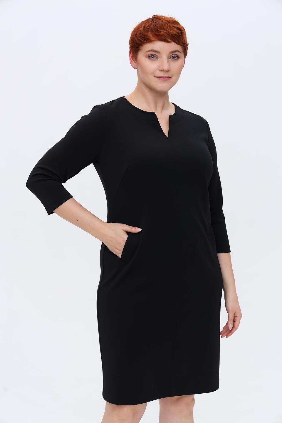 Платье Frank Walder чёрное с V-образным вырезом