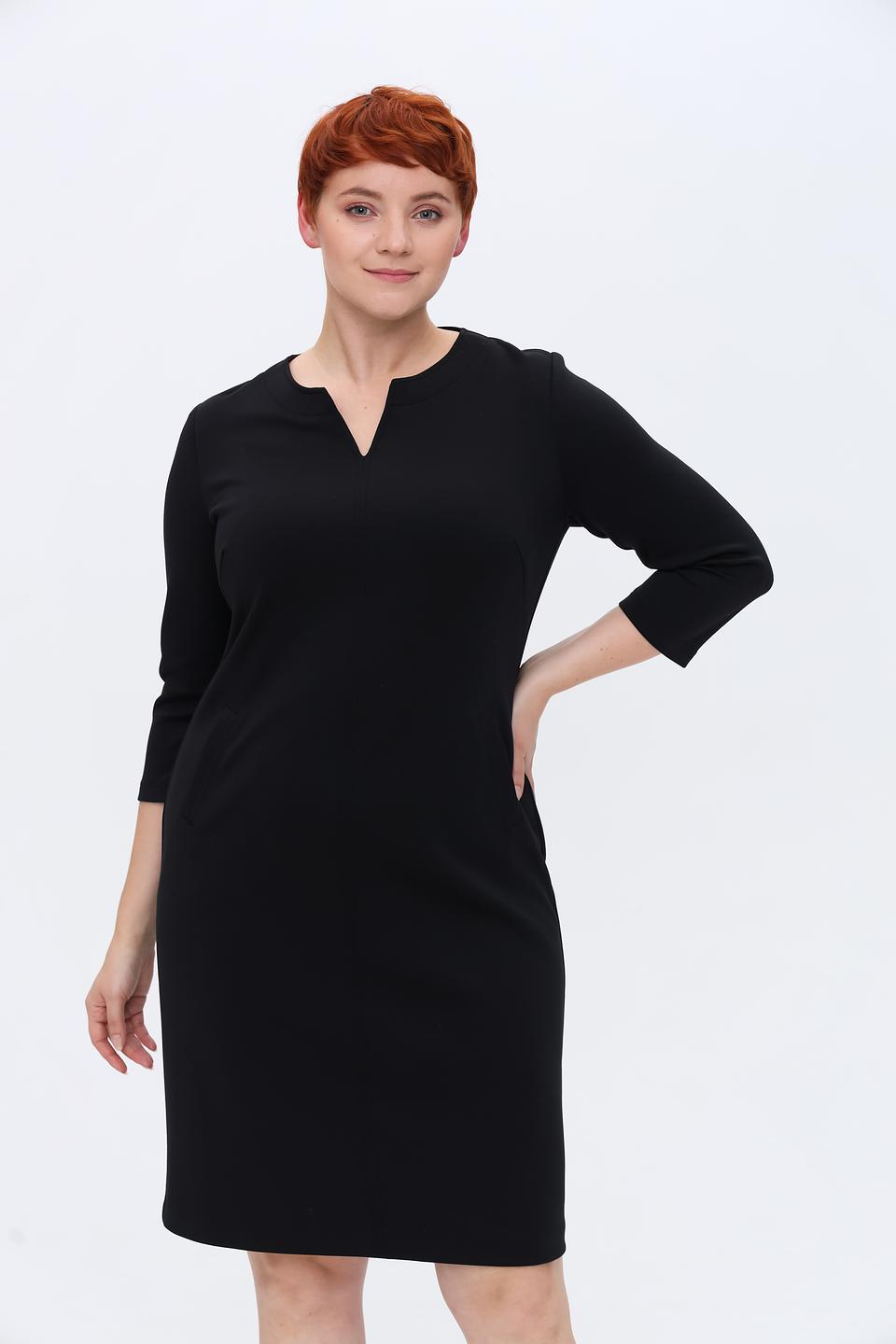 Платье Frank Walder чёрное с V-образным вырезом