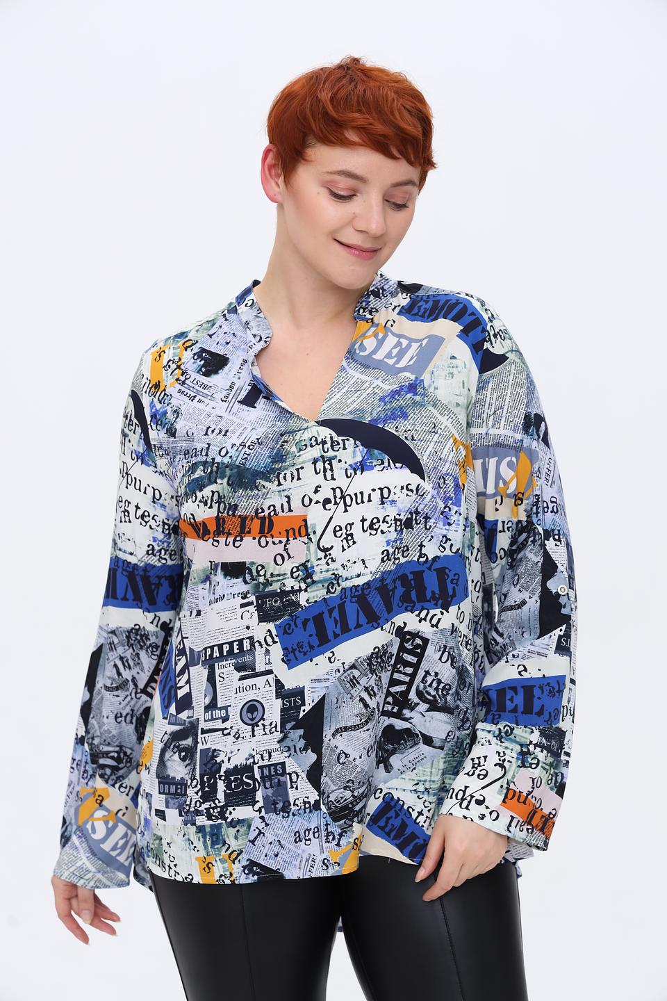 Блуза Doris Streich с принтом газет