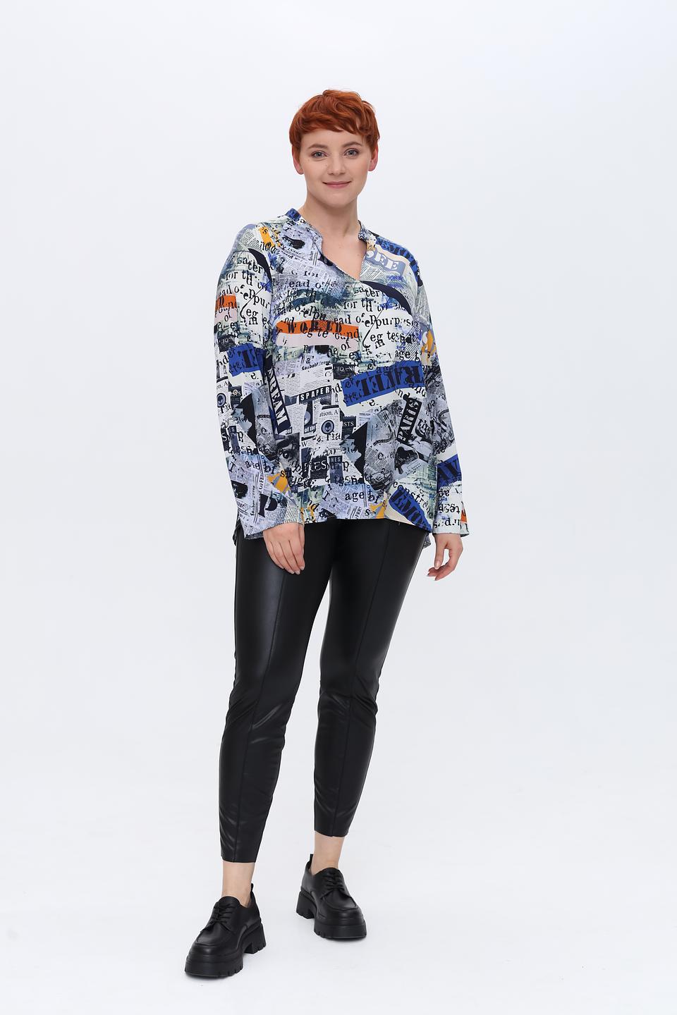 Блуза Doris Streich с принтом газет