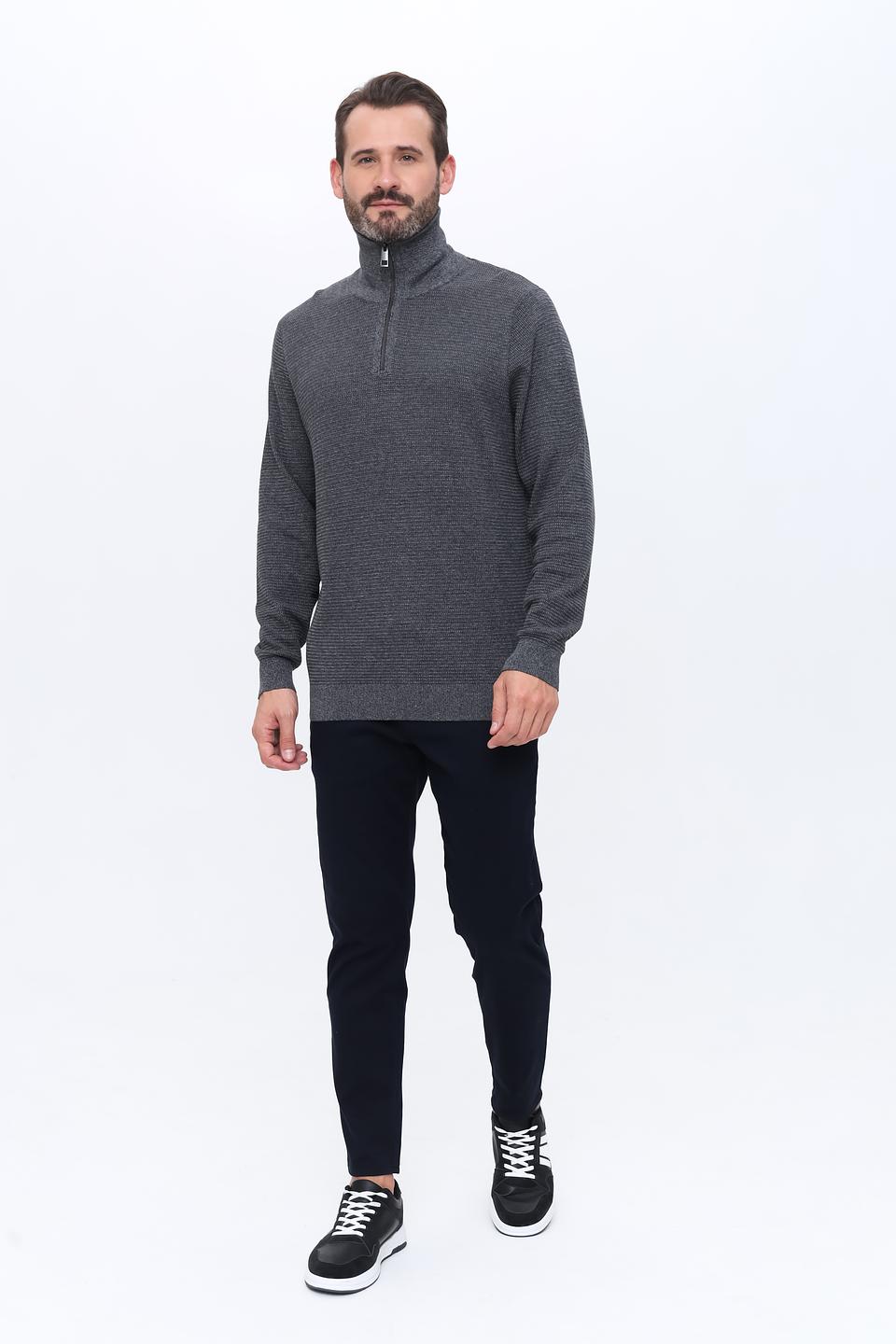 Джемпер Casa Moda с молнией серый