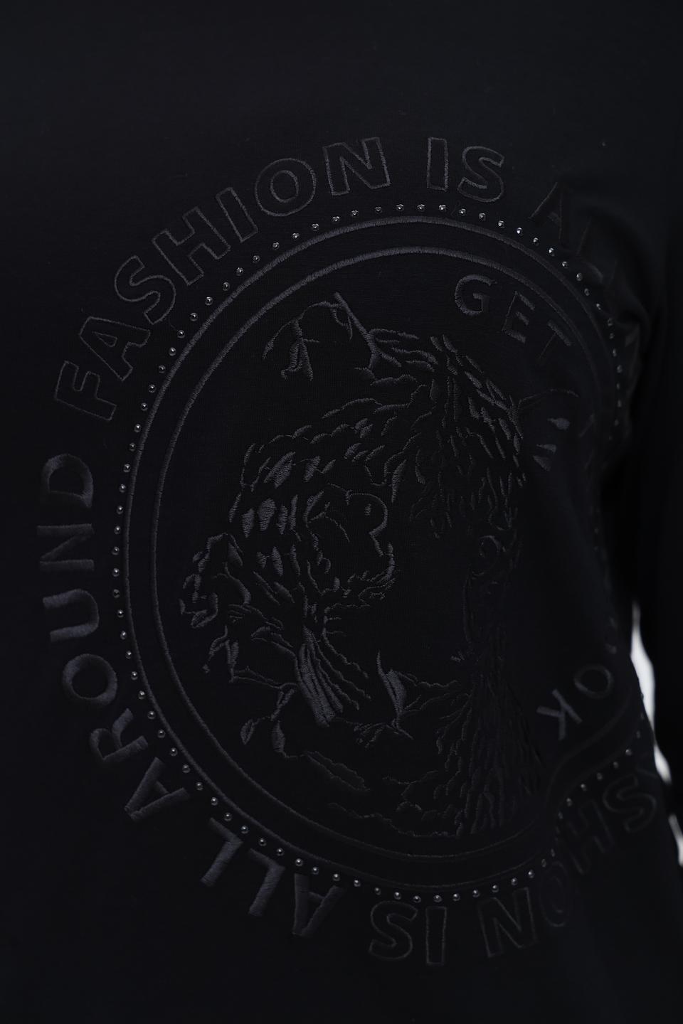 Лонгслив Tuzzi с принтом чёрный