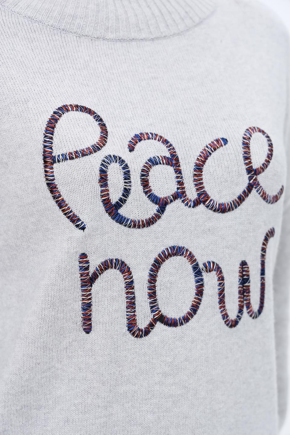 Пуловер Taifun с надписью серый