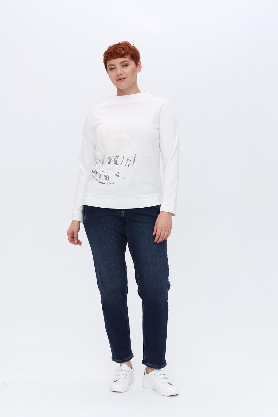 Лонгслив Rabe collection с принтом белый