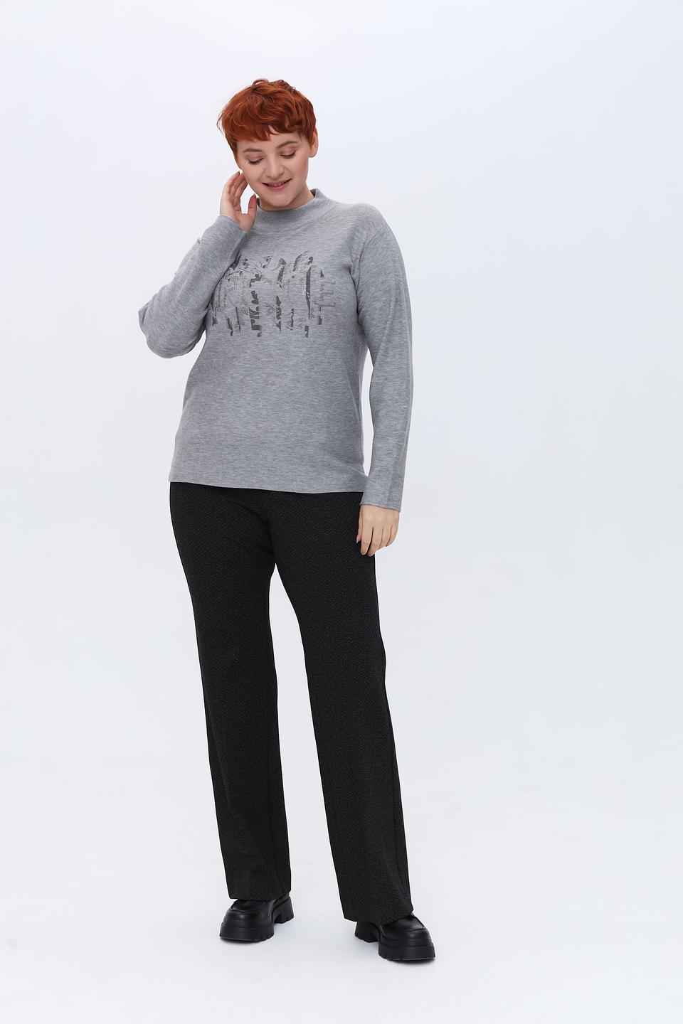 Пуловер Rabe collection серый с принтом