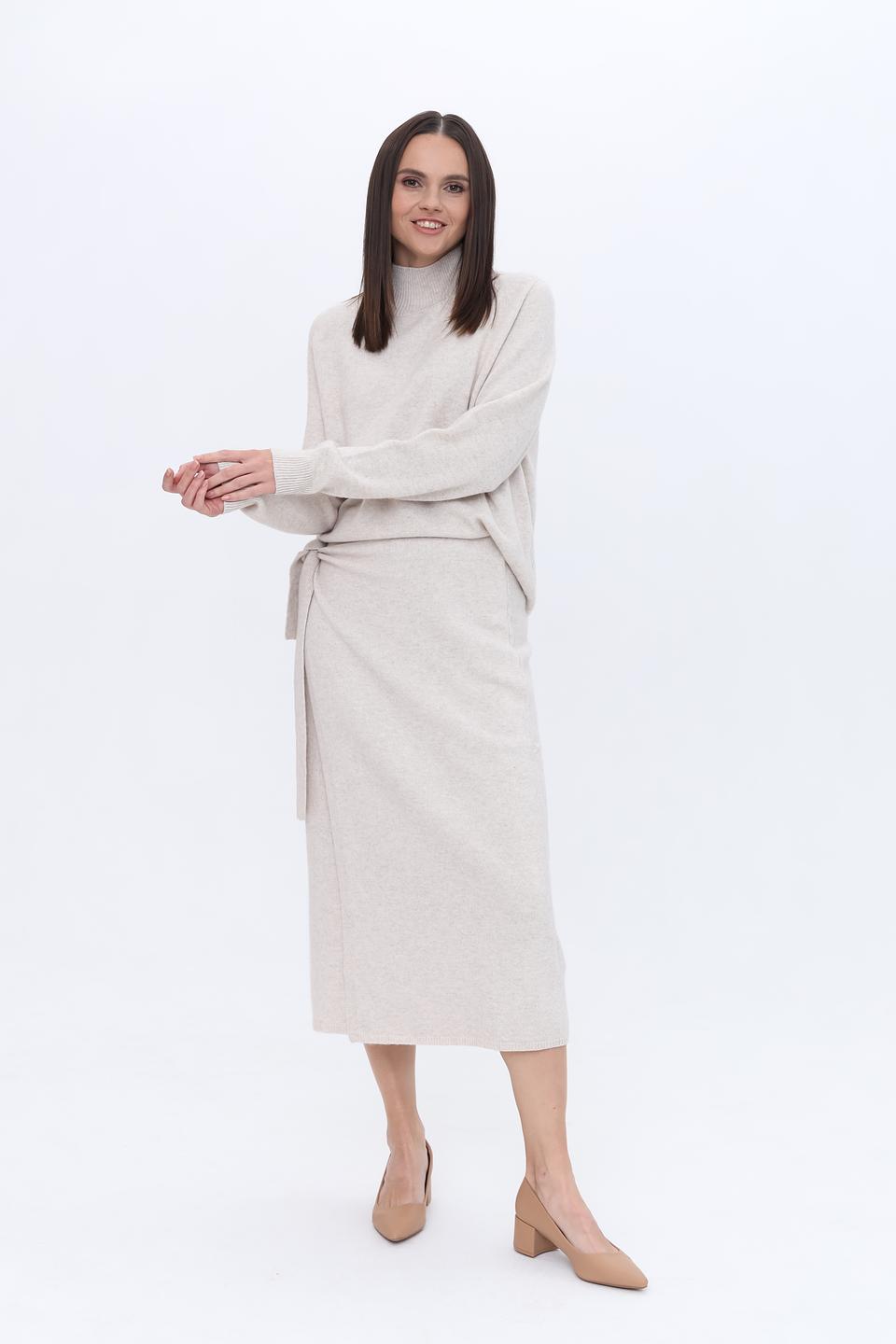 Юбка Oui вязаная с запахом бежевая