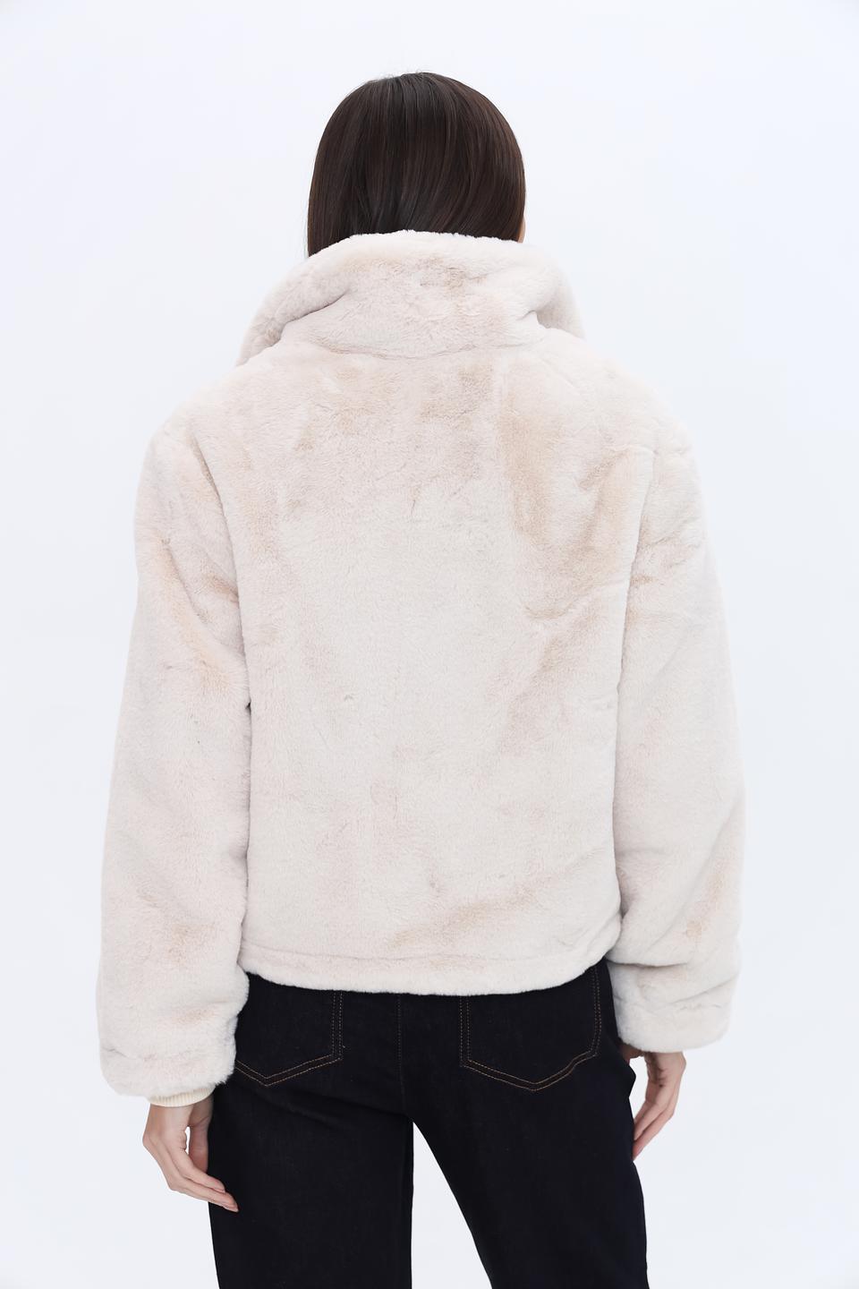 Шуба Oui из искусственного меха бежевая