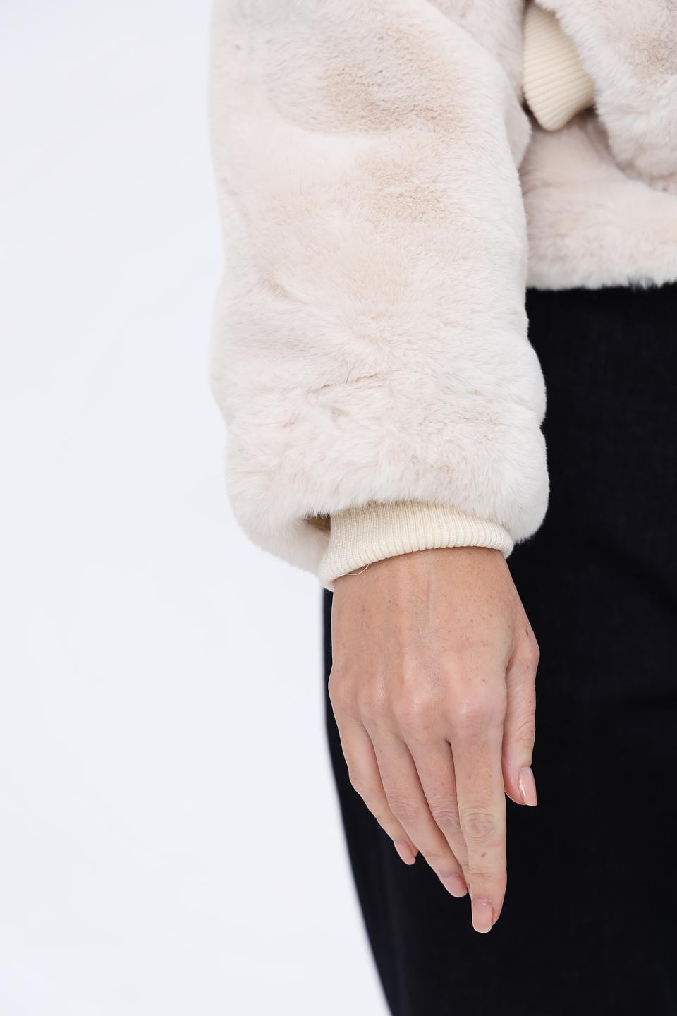 Шуба Oui из искусственного меха бежевая