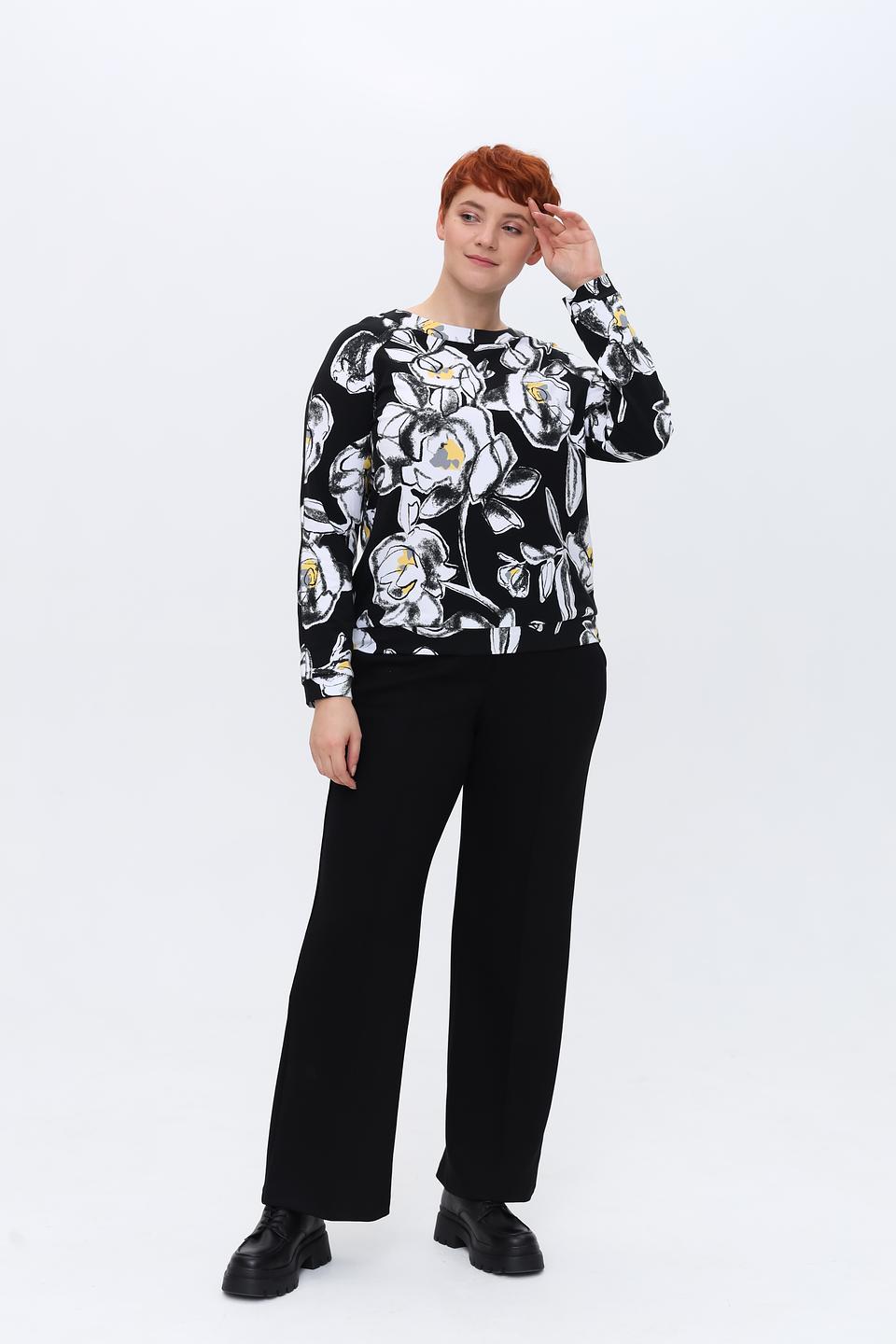 Пуловер Rabe collection с цветочным принтом