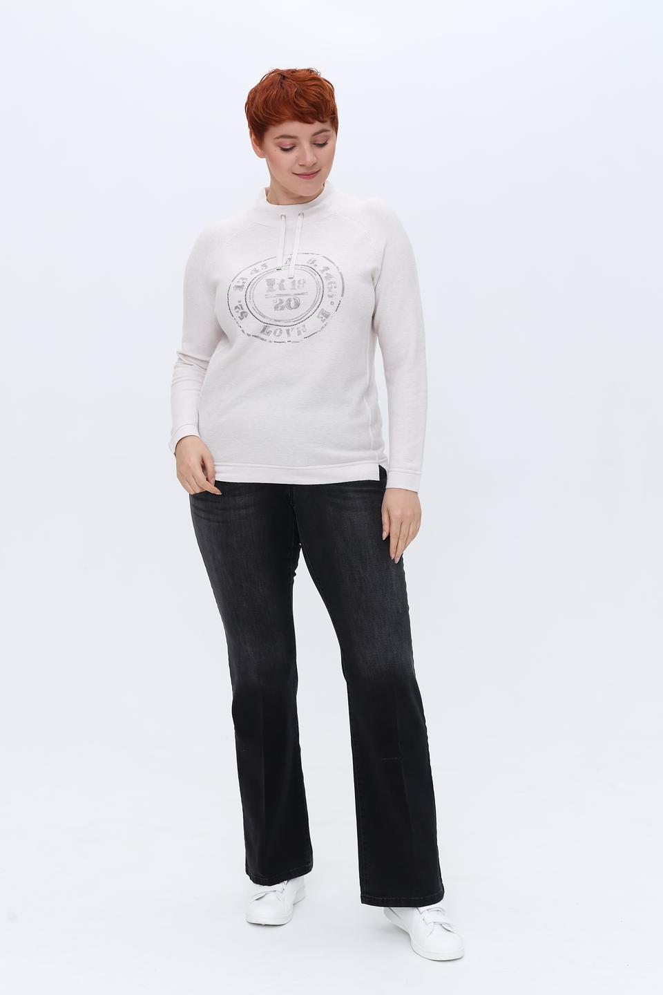 Пуловер Rabe collection с принтом светло-серый