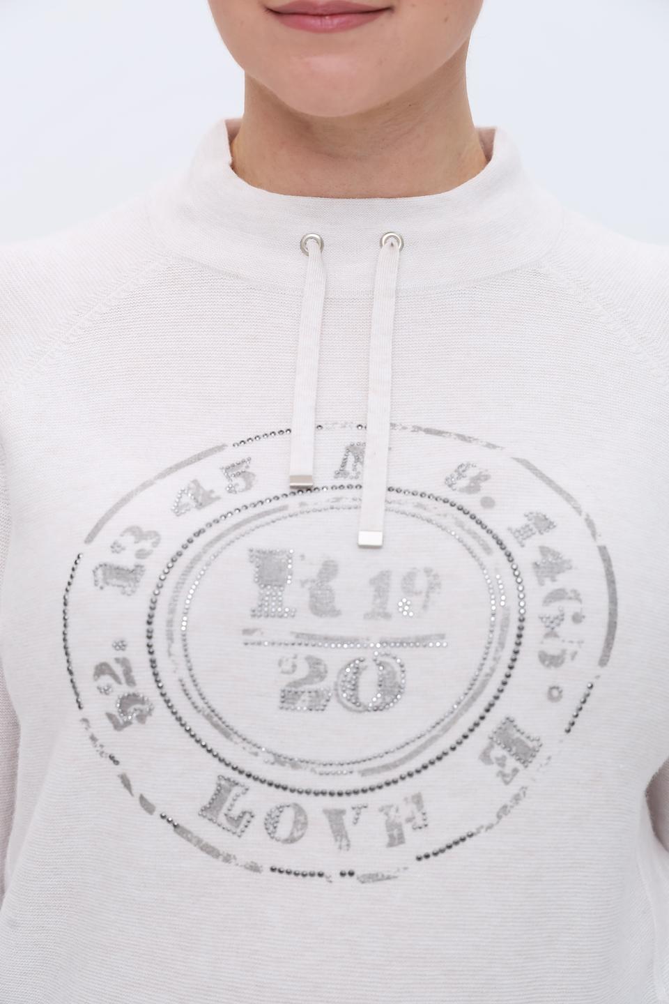 Пуловер Rabe collection с принтом светло-серый