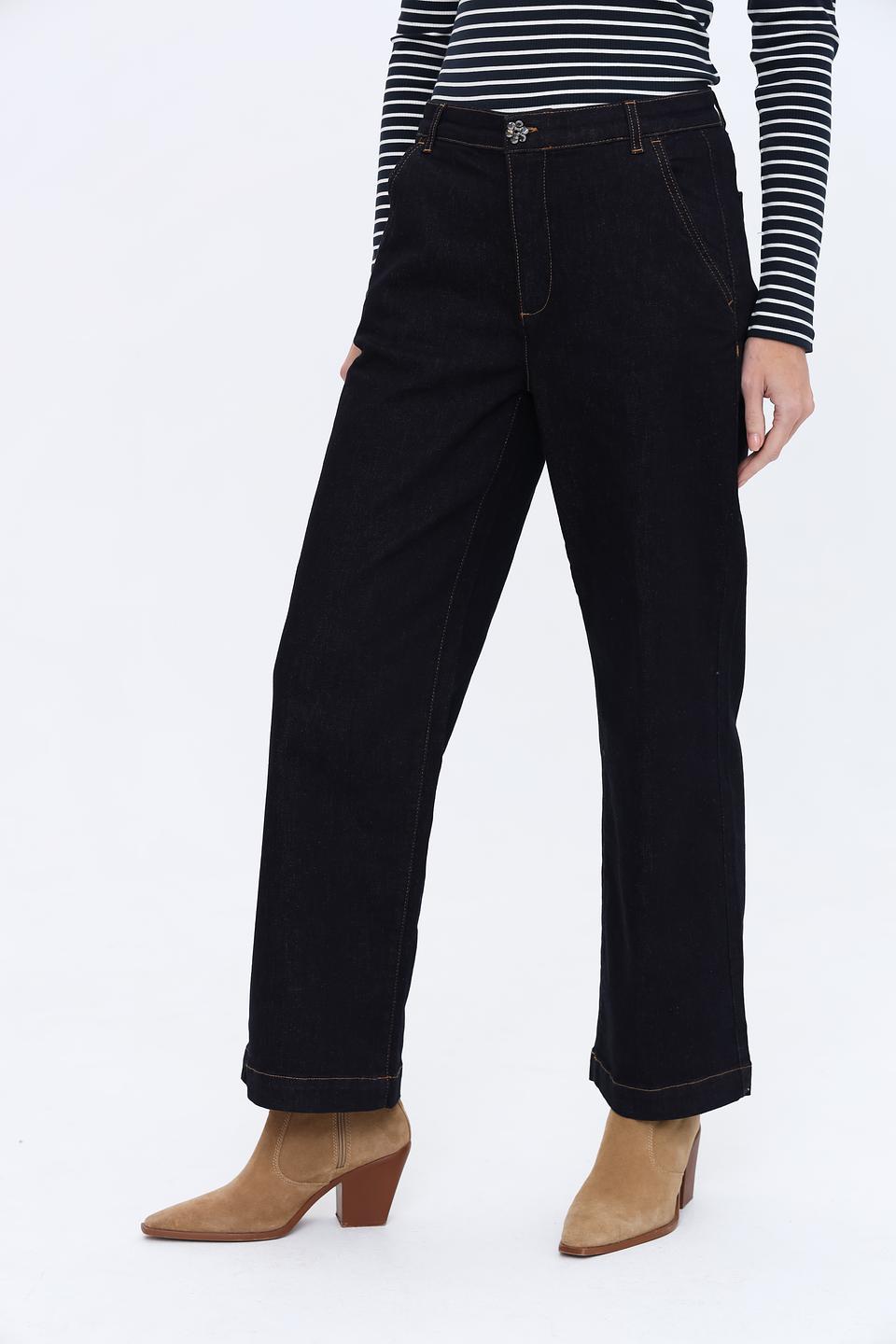 Джинсы Lecomte широкие тёмно-синие