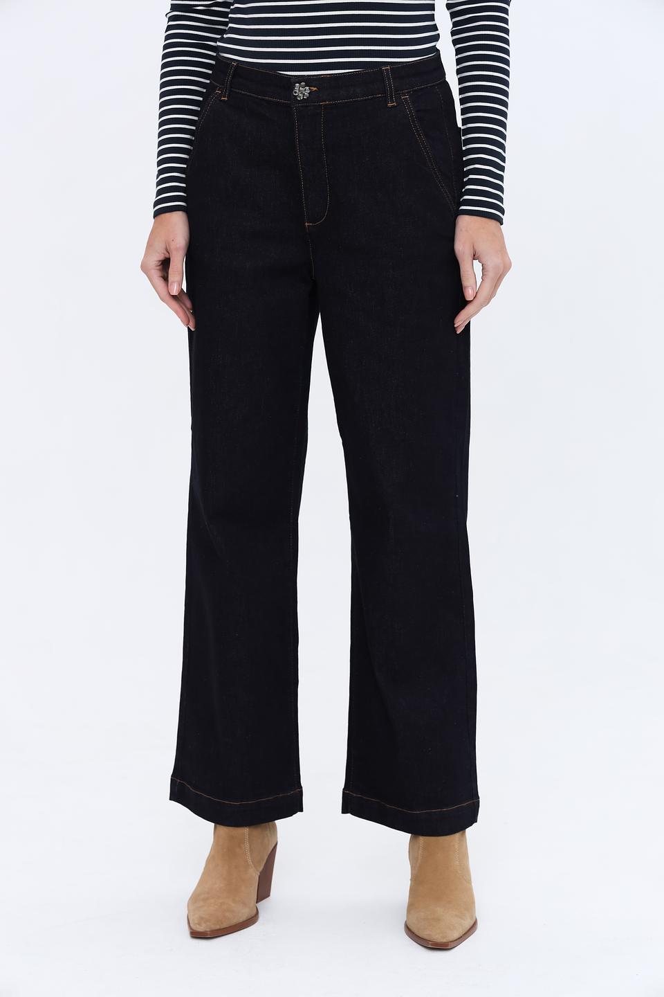 Джинсы Lecomte широкие тёмно-синие