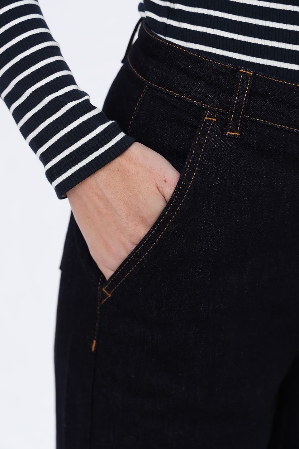 Джинсы Lecomte широкие тёмно-синие