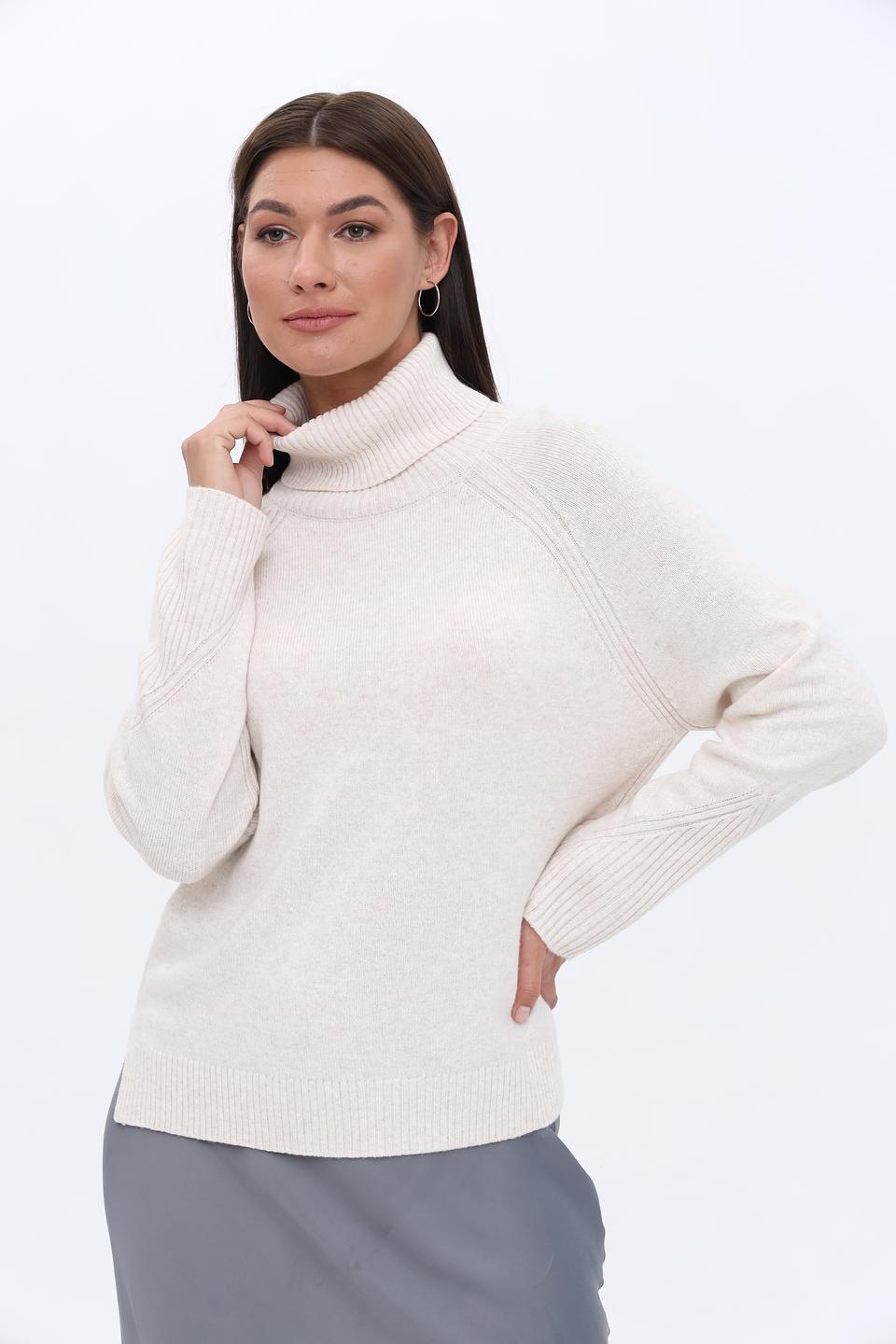 Пуловер Lecomte с горлом бежевый