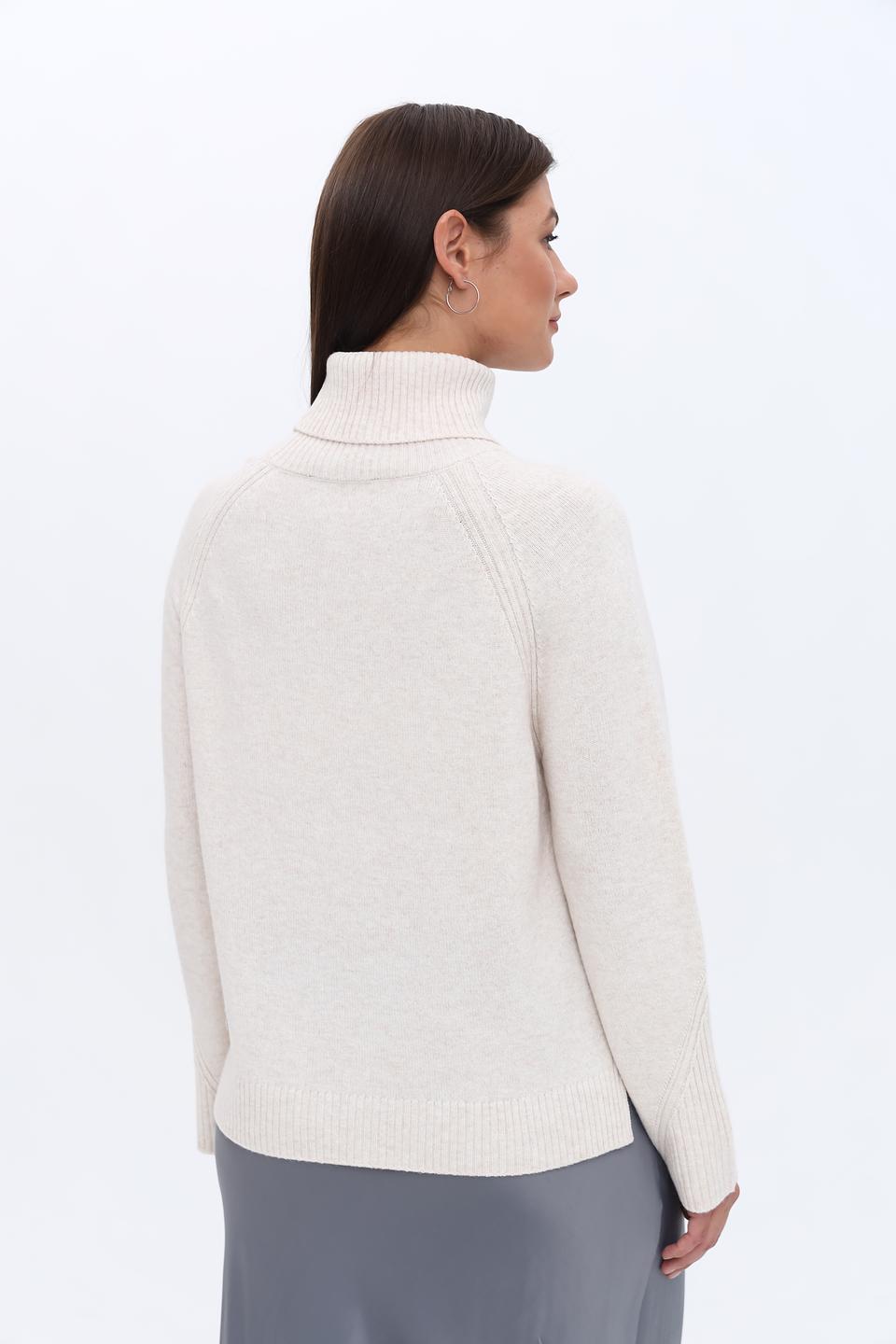 Пуловер Lecomte с горлом бежевый