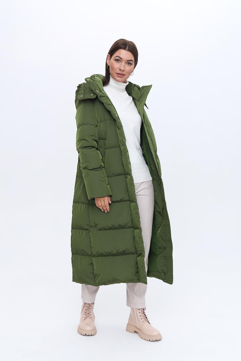 Пальто Marc Cain стеганое оливковое