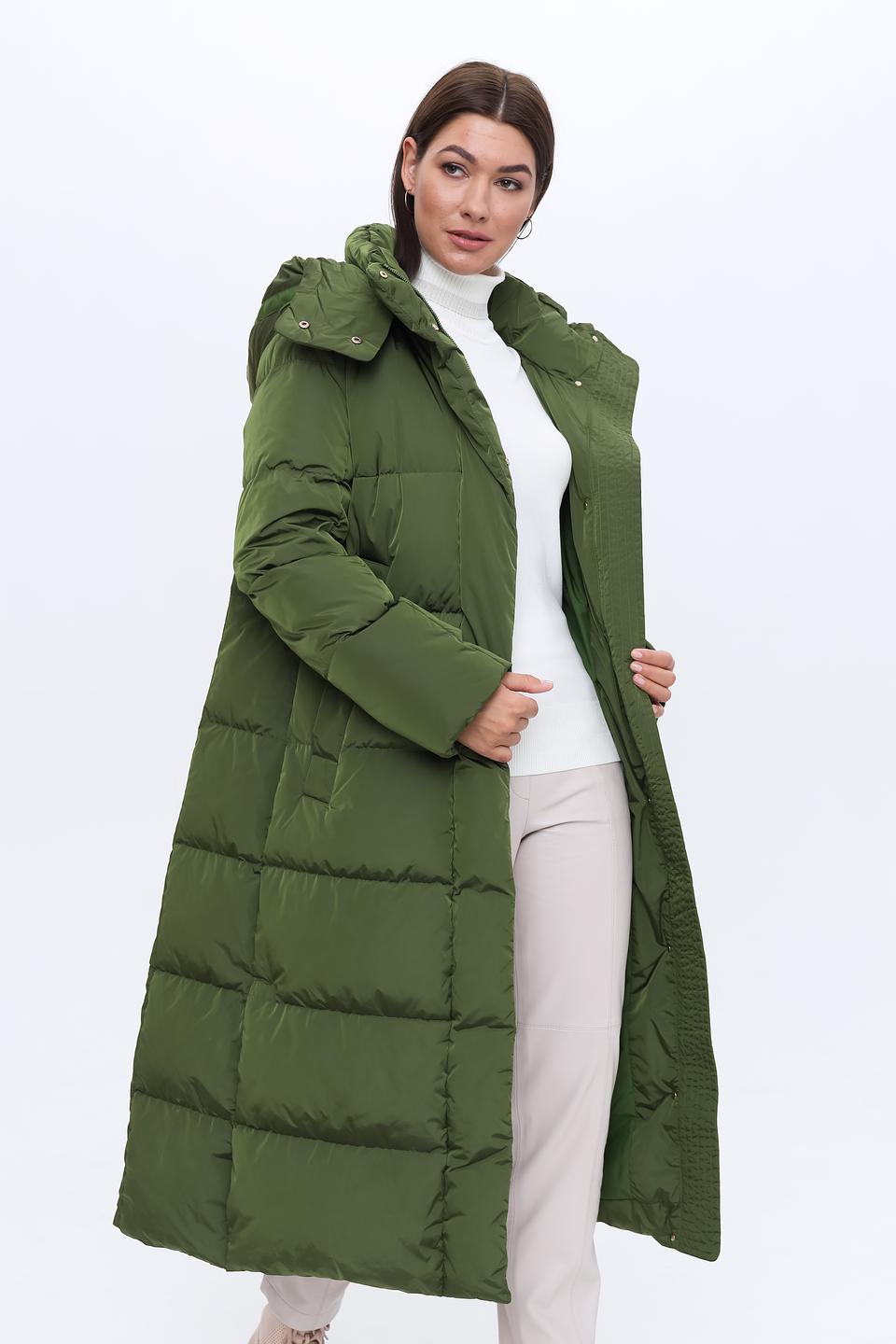 Пальто Marc Cain стеганое оливковое