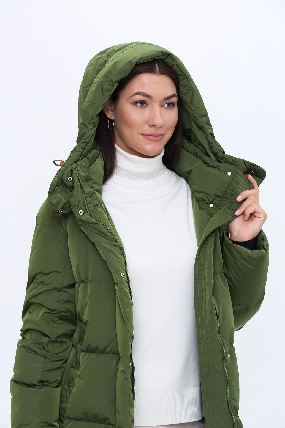 Пальто Marc Cain стеганое оливковое