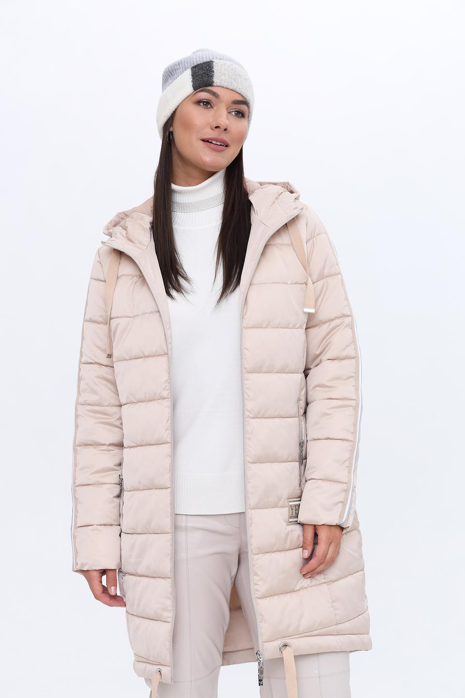Пальто Monari стеганое бежевое