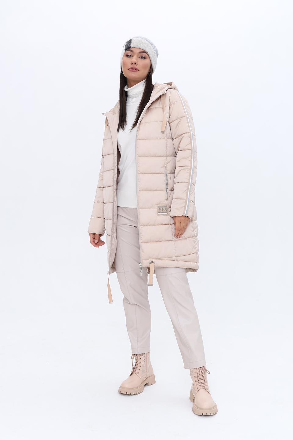 Пальто Monari стеганое бежевое