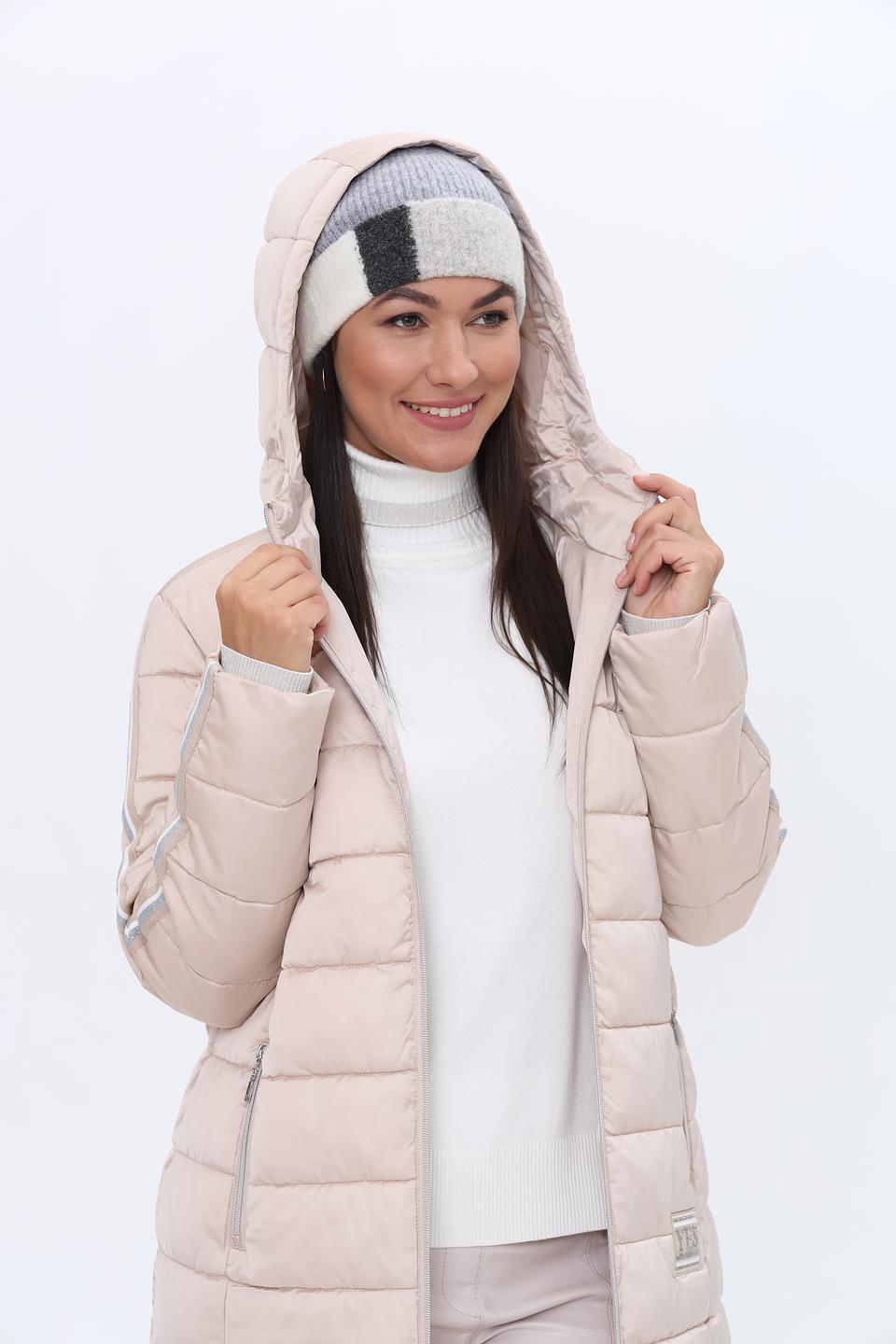 Пальто Monari стеганое бежевое