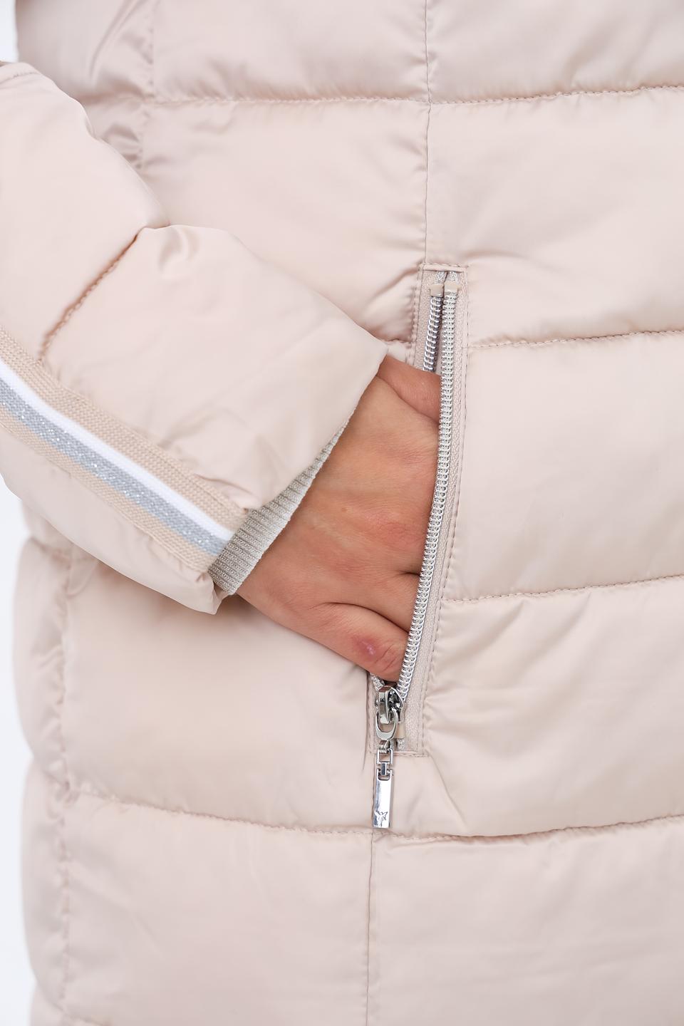 Пальто Monari стеганое бежевое