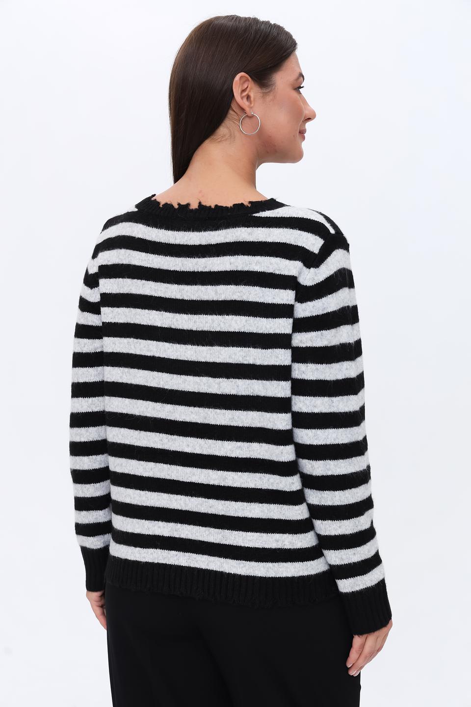 Пуловер Monari в полоску с декором
