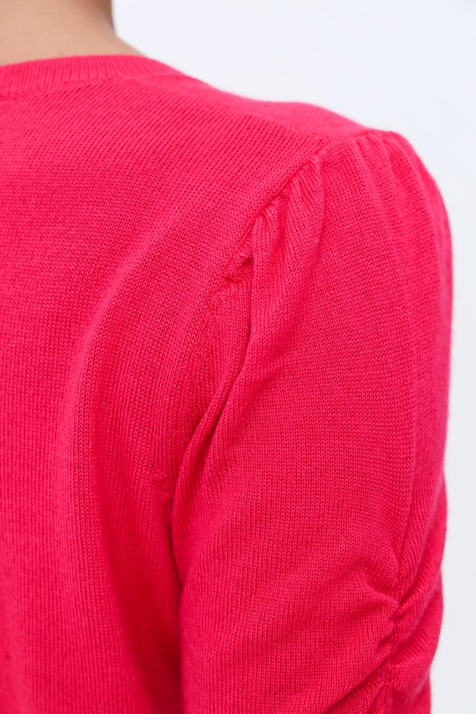Пуловер Monari малиновый с рукавами-фонариками