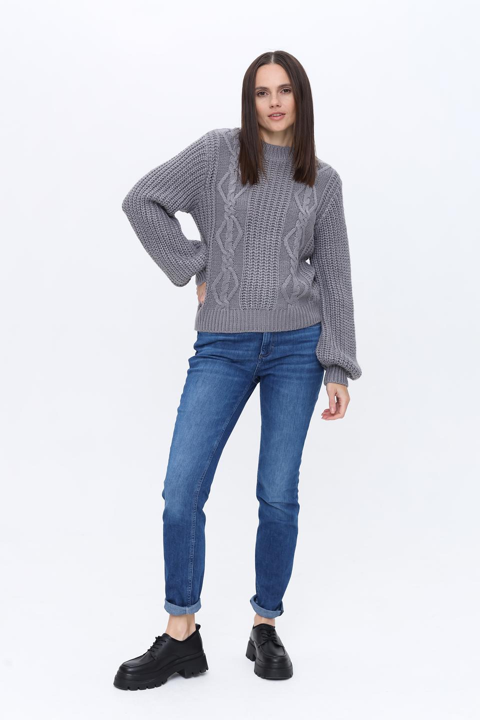 Джемпер Silvian Heach серый с косами