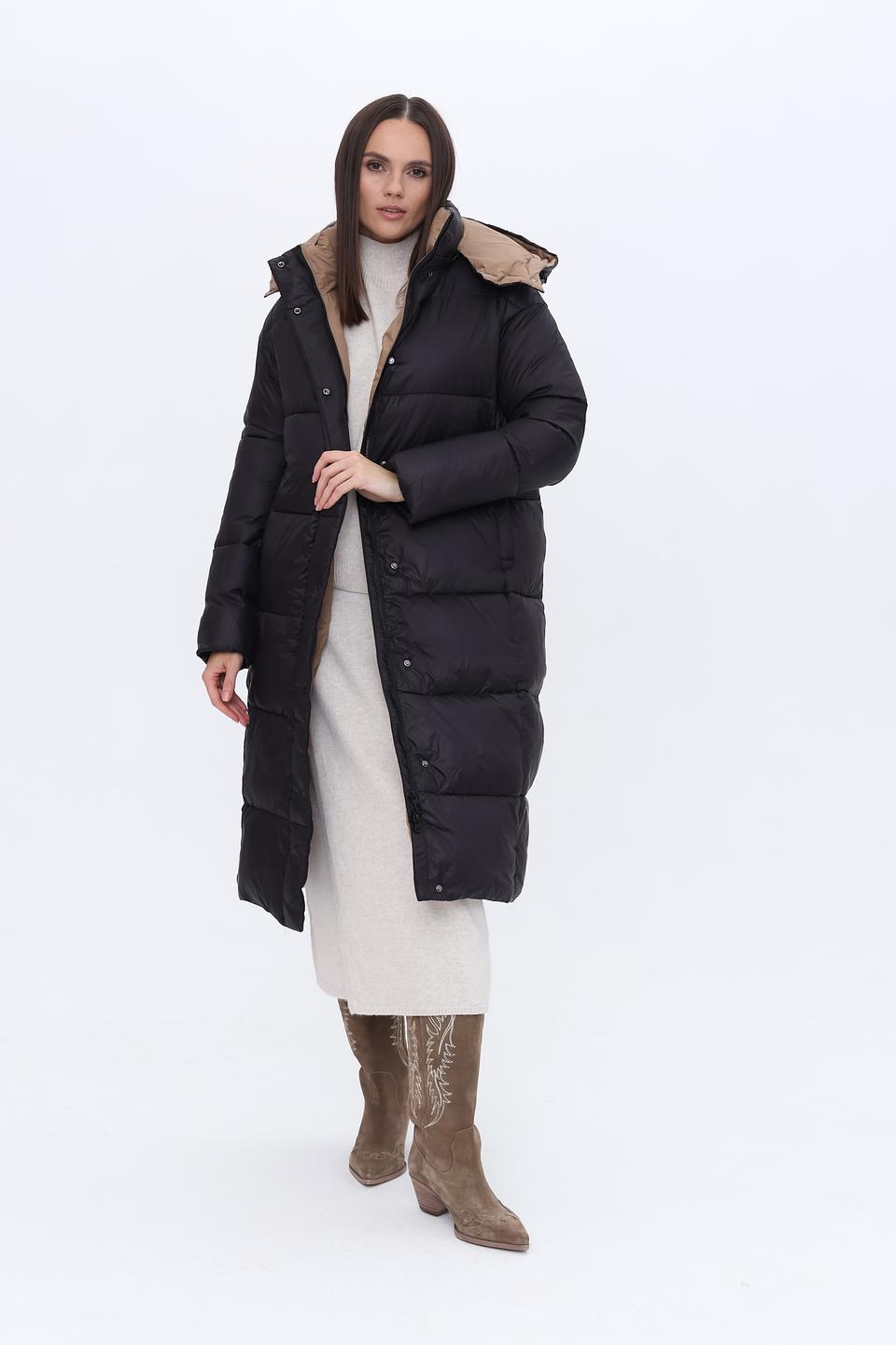 Пальто Pezzo чёрное стеганое