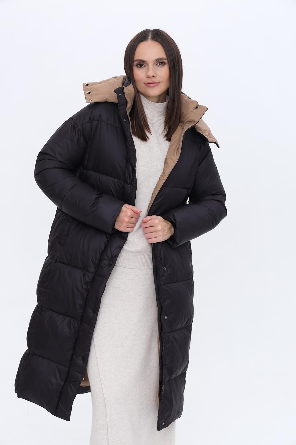 Пальто Pezzo чёрное стеганое