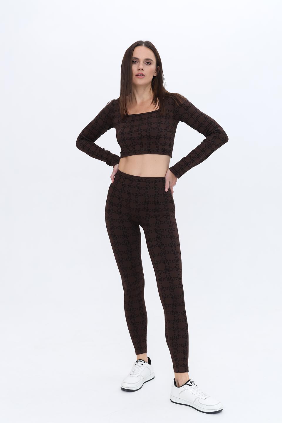 Топ Guess с логотипом коричневый