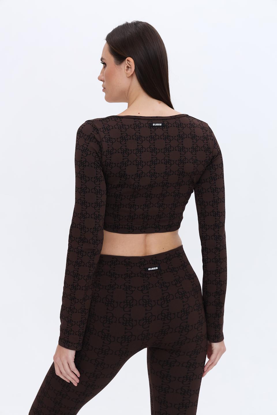 Топ Guess с логотипом коричневый