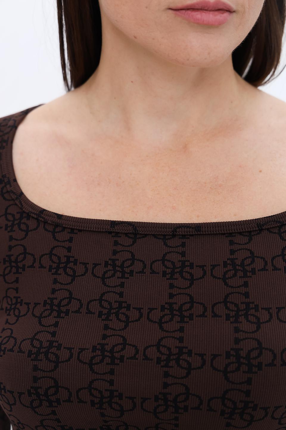 Топ Guess с логотипом коричневый