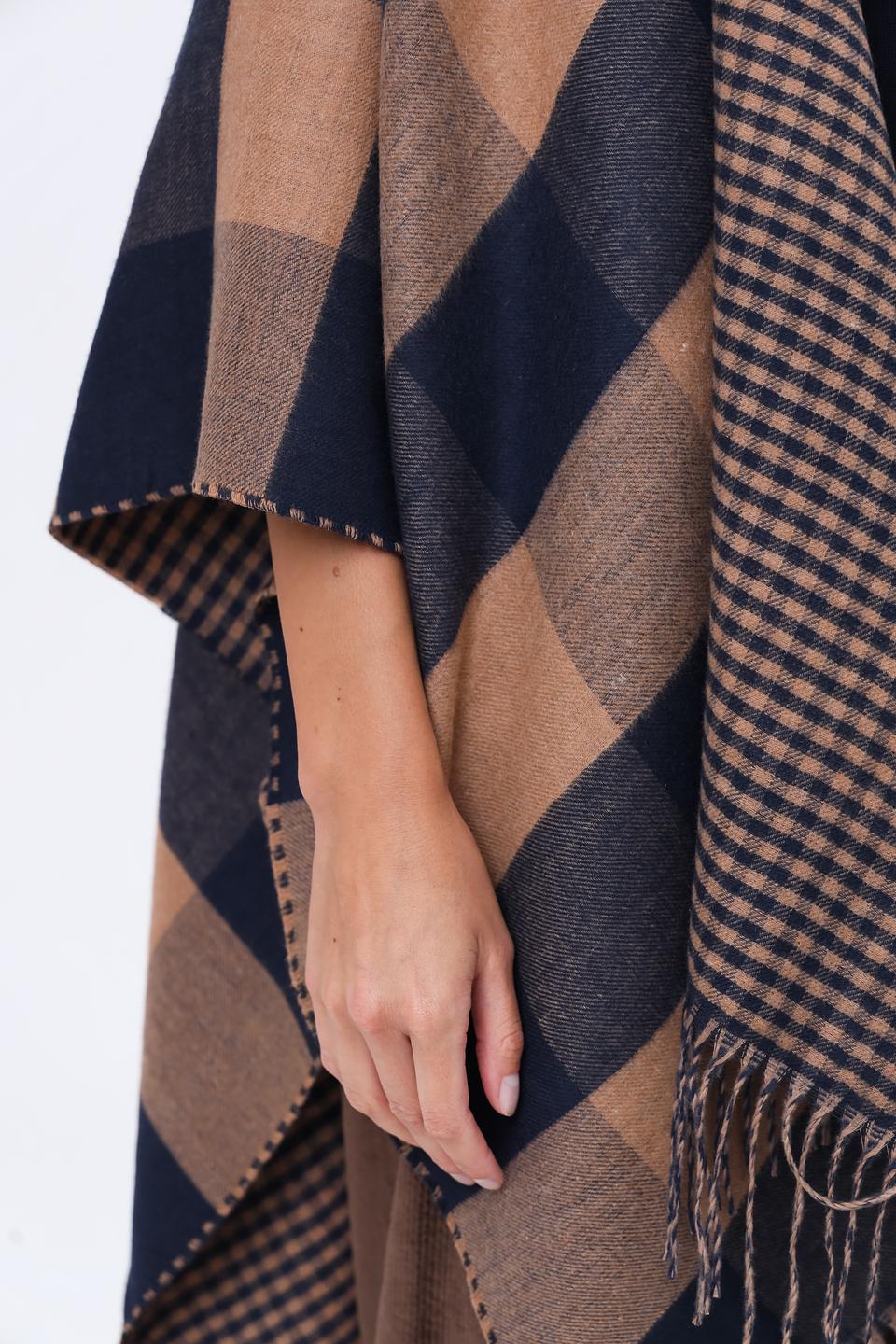 Пончо Tom Tailor в клетку